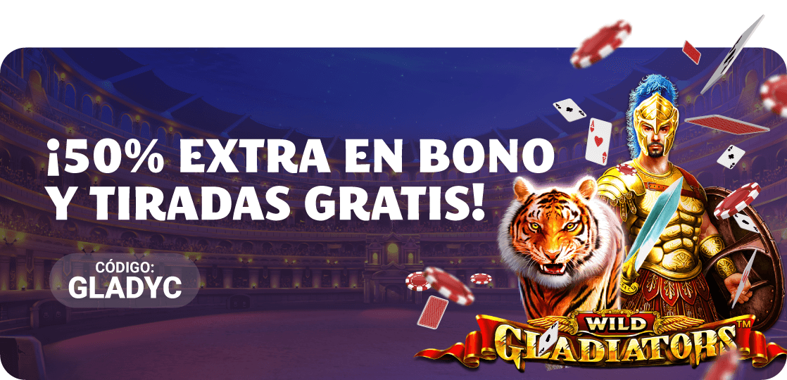 Gladiadores con 50% extra y Tiradas Gratis en YoCasino